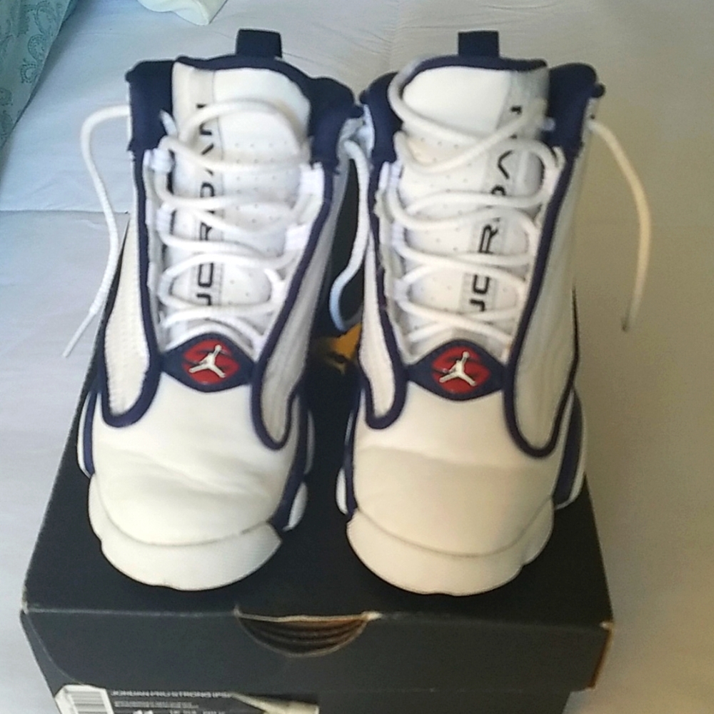 Kids Jordan Pro Strong Navy and White